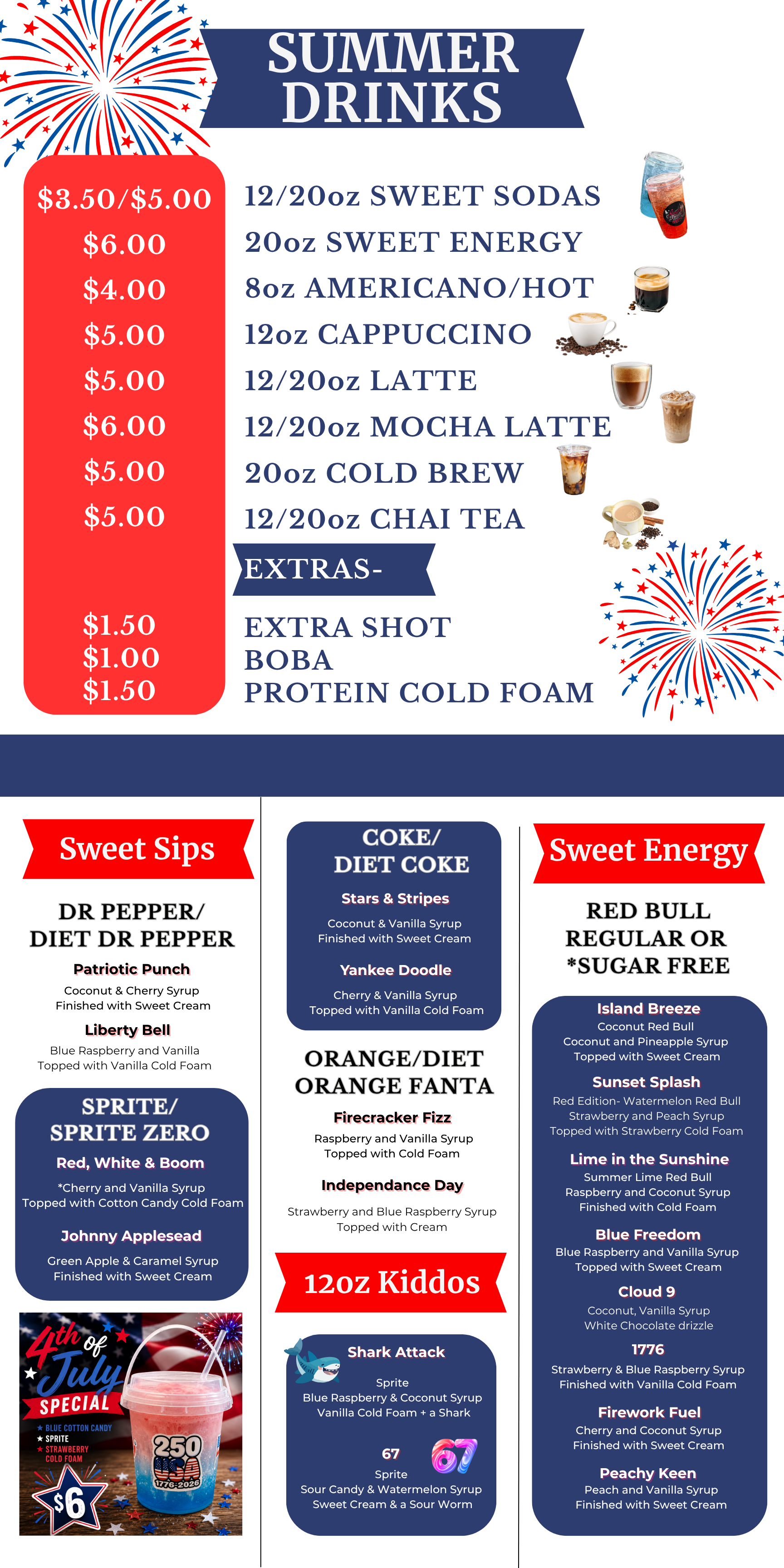 Sweet Treats Idaho and Sweet Treats Idaho Sips menu